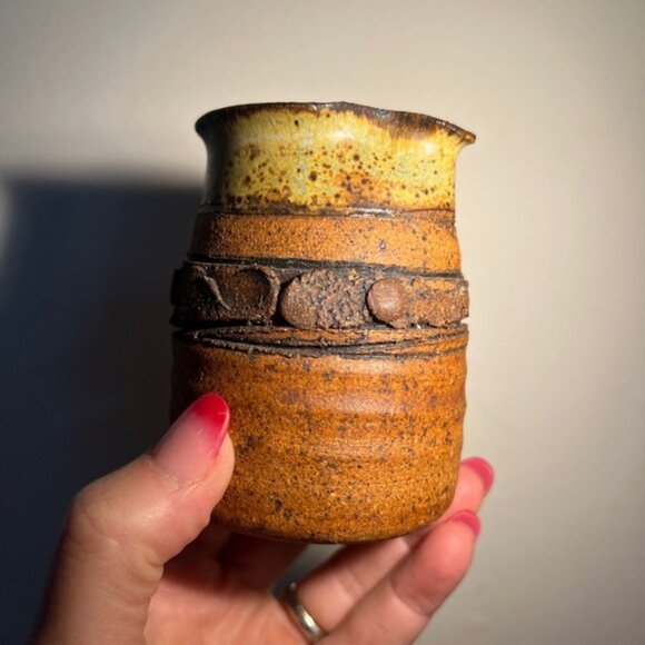 Ed Drahanchuk 1960s art pottery creamer as is Vintage Retro Brutalist - Picture 8 of 12